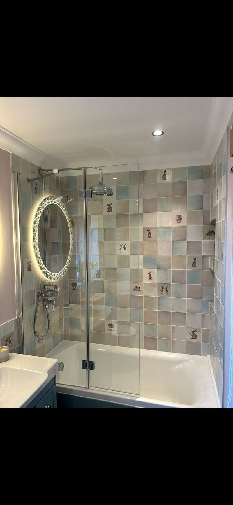 Cottage bathroom vanity detail