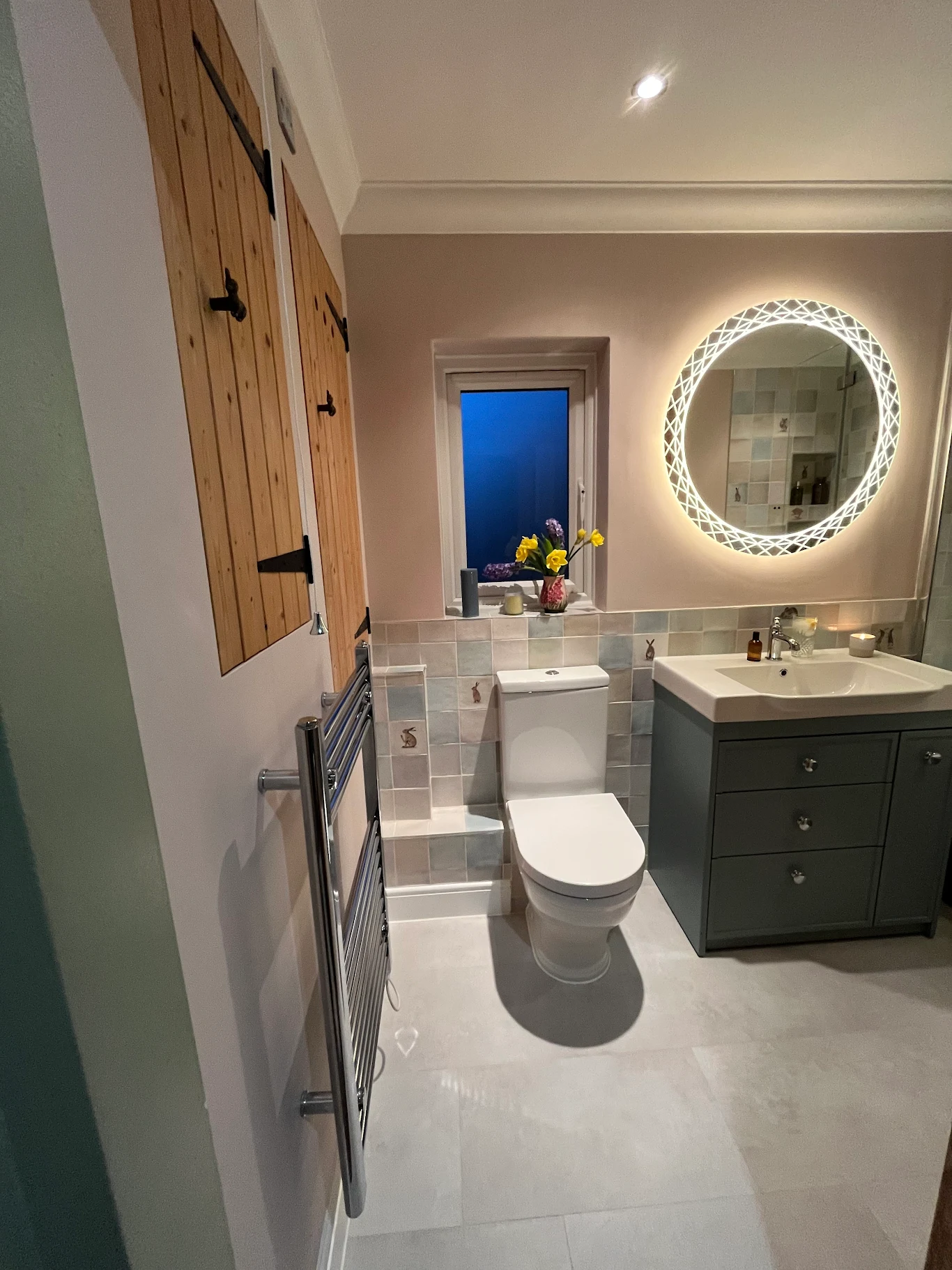 Finished bathroom wide view