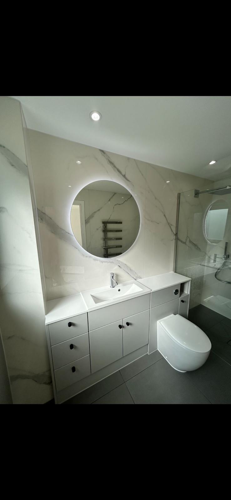 White marble bathroom view